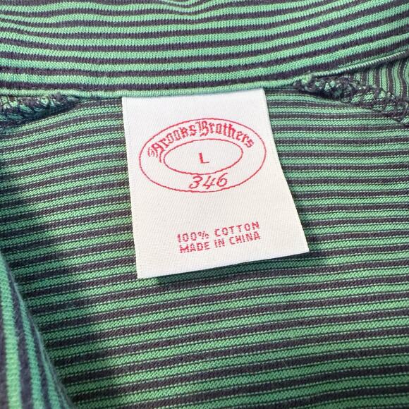 Brooks Brothers Performance Polo Shirt Mens Large Green Cotton Original Fit - Picture 4 of 7